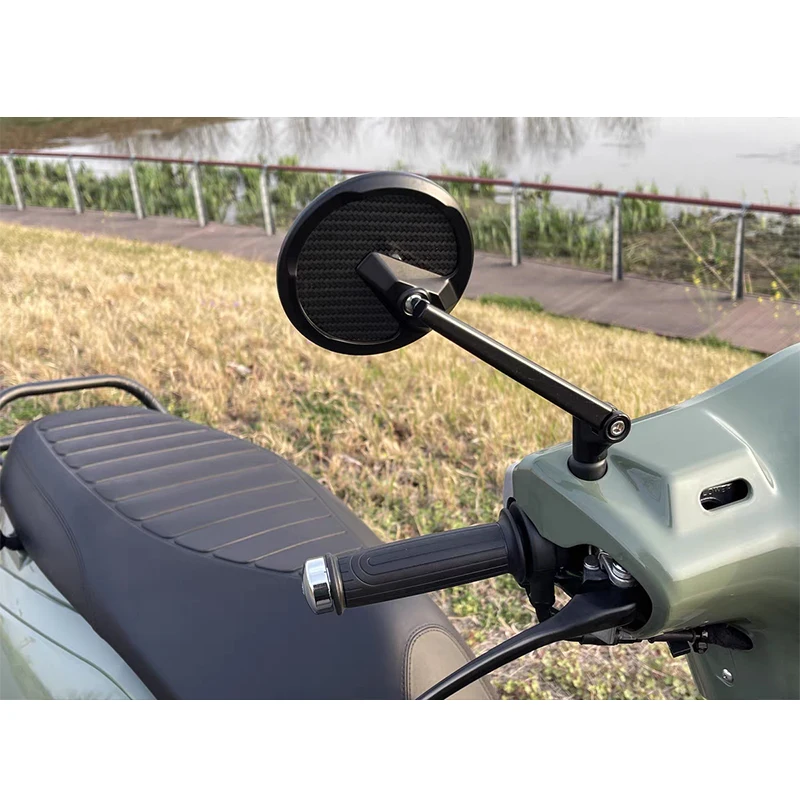 Carbon Fiber Aluminum Alloy Motorcycle Rearview Mirror M8 M10 Convex Side Mirror Universal Scooter Cruiser Motorbike Accessories
