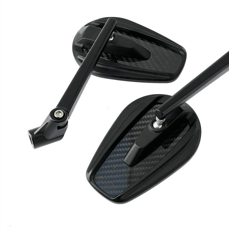 Carbon Fiber Aluminum Alloy Motorcycle Rearview Mirror M8 M10 Convex Side Mirror Universal Scooter Cruiser Motorbike Accessories
