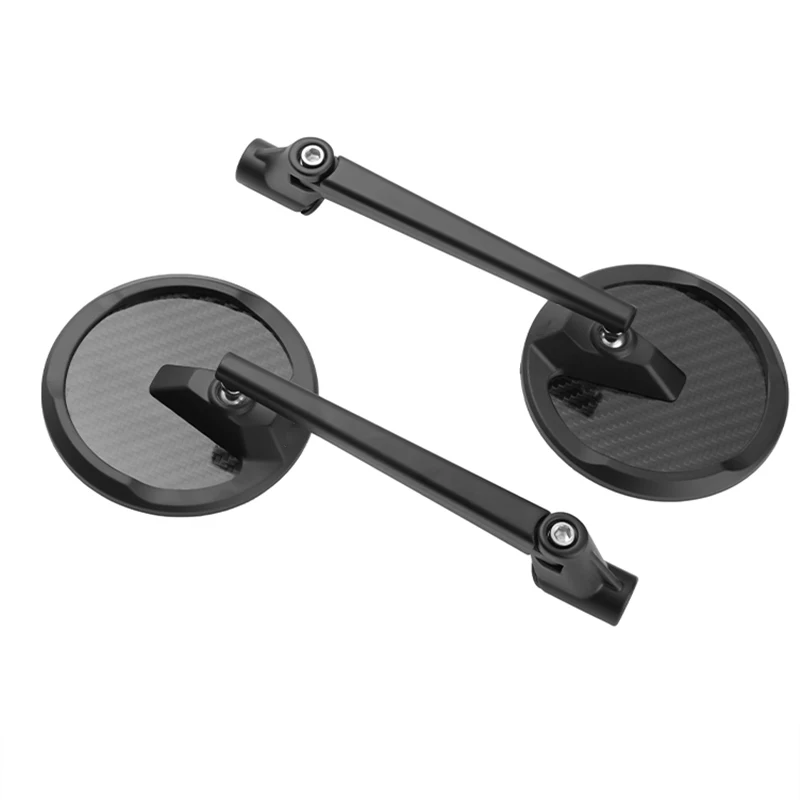 Carbon Fiber Aluminum Alloy Motorcycle Rearview Mirror M8 M10 Convex Side Mirror Universal Scooter Cruiser Motorbike Accessories