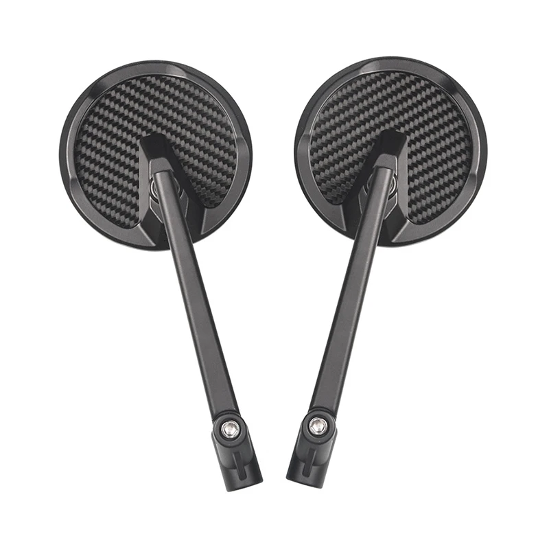 Carbon Fiber Aluminum Alloy Motorcycle Rearview Mirror M8 M10 Convex Side Mirror Universal Scooter Cruiser Motorbike Accessories