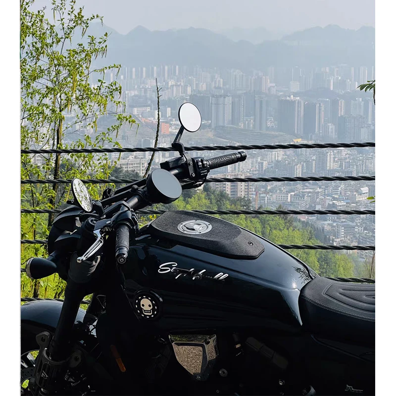 Carbon Fiber Aluminum Alloy Motorcycle Rearview Mirror M8 M10 Convex Side Mirror Universal Scooter Cruiser Motorbike Accessories
