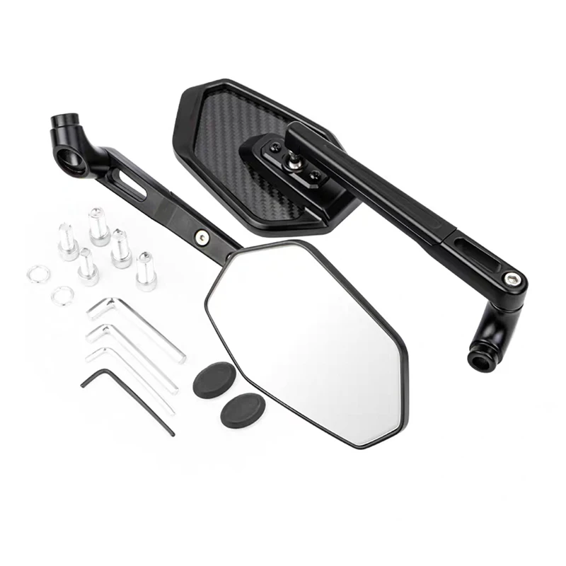 Carbon Fiber Aluminum Alloy Motorcycle Side Mirror 8/10mm Universal Side Mirror For Suzuki GSR 600 750 Yamaha XSR MT 07 09 FZ8