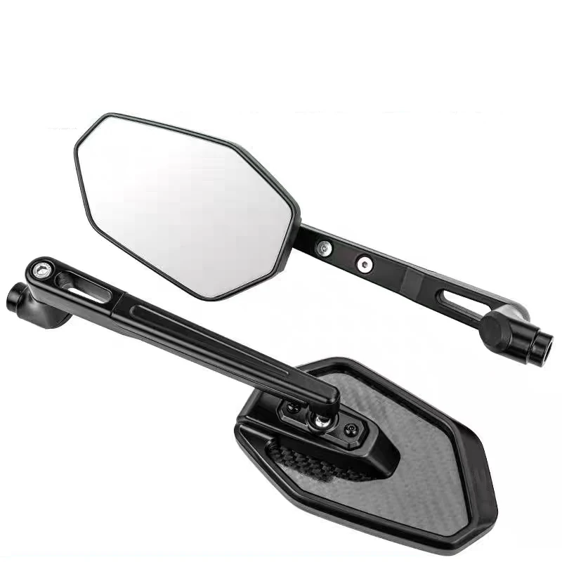 Carbon Fiber Aluminum Alloy Motorcycle Side Mirror 8/10mm Universal Side Mirror For Suzuki GSR 600 750 Yamaha XSR MT 07 09 FZ8