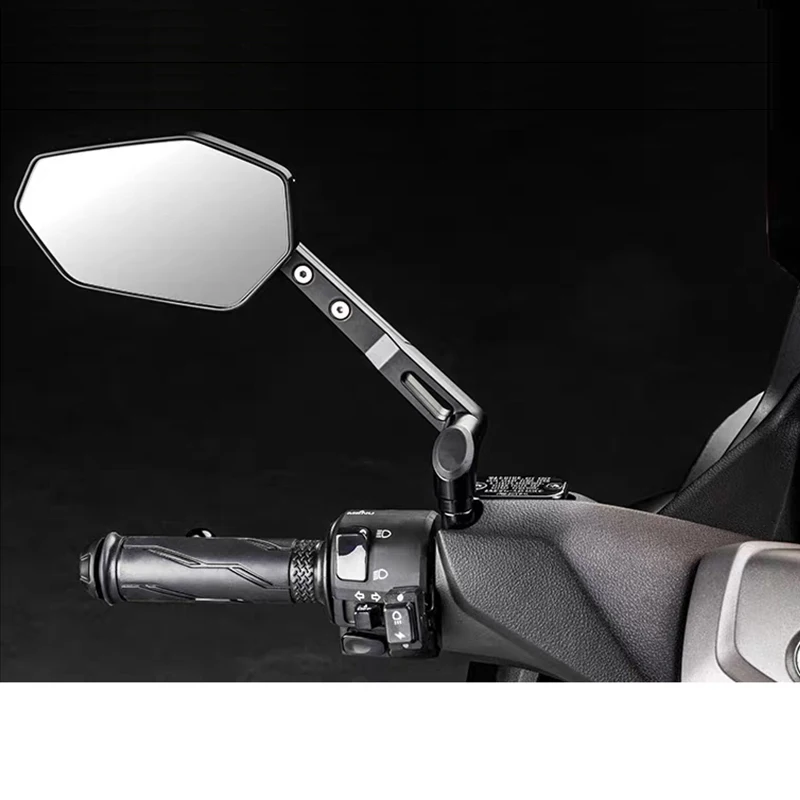 Carbon Fiber Aluminum Alloy Motorcycle Side Mirror 8/10mm Universal Side Mirror For Suzuki GSR 600 750 Yamaha XSR MT 07 09 FZ8