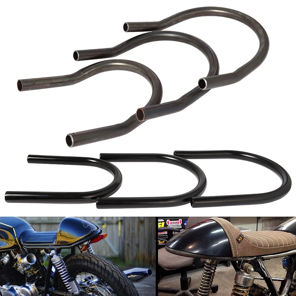 Motorbike 7/8" Flat Upswept Tube Seat Loop Rear Frame Hoop with LED Tail Light Cafe Racer for Honda CB CD Yamaha XS Suzuki GS