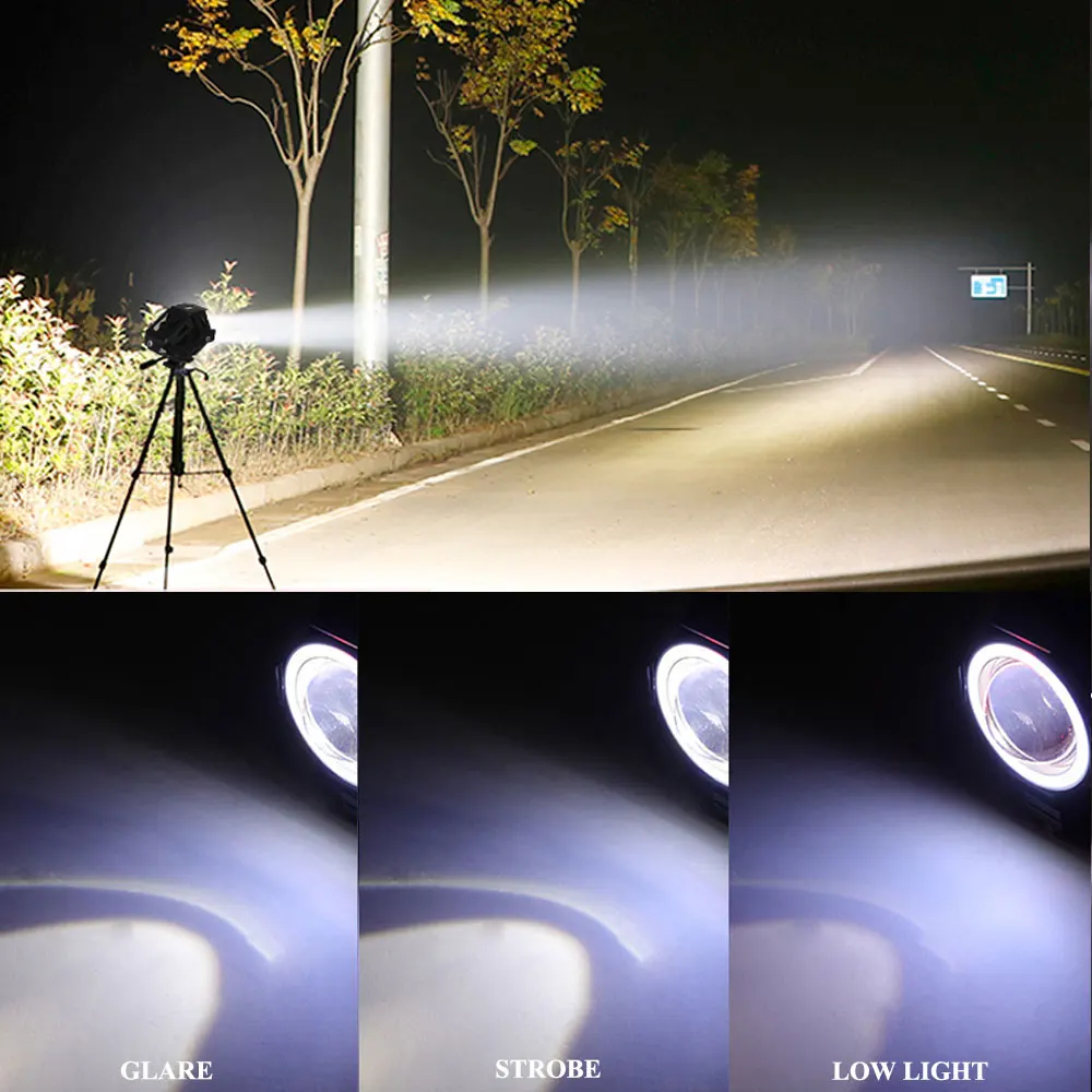 Motorcycle Headlight Fog Lights Super Bright Abgle Eyes Additional Spotlights Universal Moto Auxiliary U7 Mini LED Driving Lamp