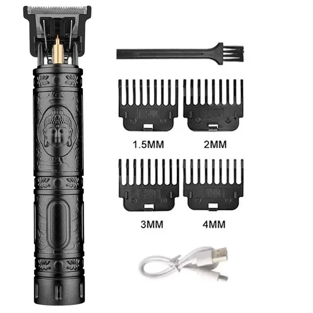Vintage Men's Electric Hair Clipper Rechargeable Beard Trimmer with Foot Hair Trimmer Kit USB Fast Charging Hair Clipper