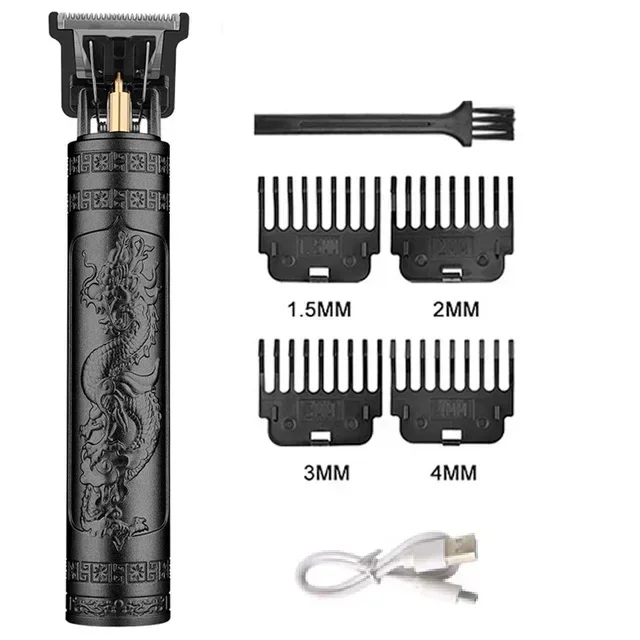 Vintage Men's Electric Hair Clipper Rechargeable Beard Trimmer with Foot Hair Trimmer Kit USB Fast Charging Hair Clipper