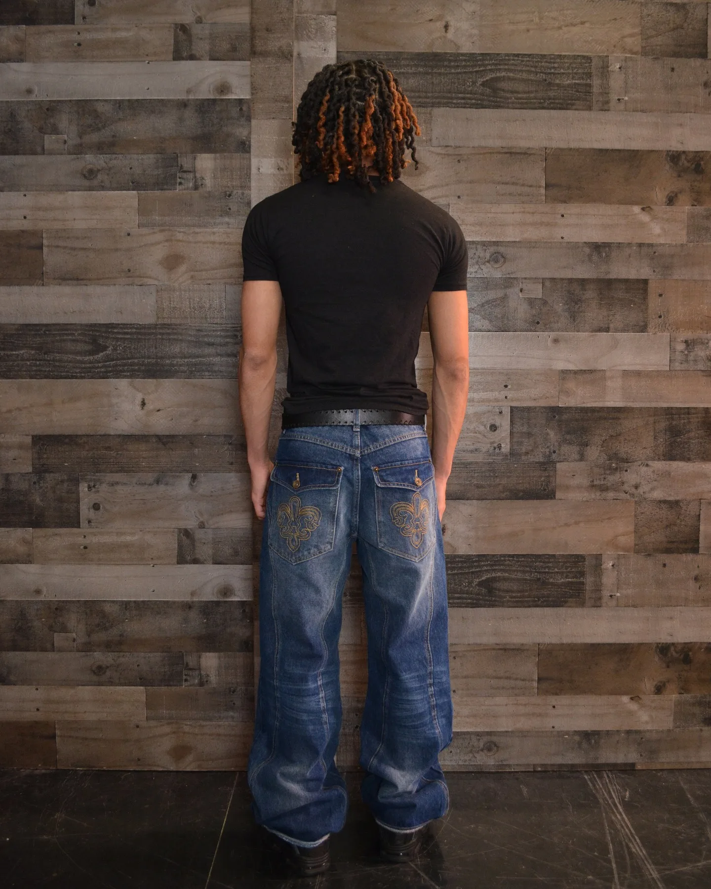 Y2K Retro Blue Flare Jeans Unisex Washed Denim Pants Embroidered Back Pocket Streetwear Wide Leg Bootcut Jeans