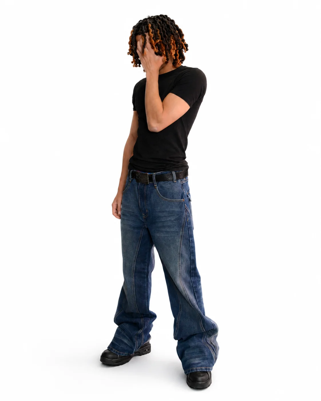 Y2K Retro Blue Flare Jeans Unisex Washed Denim Pants Embroidered Back Pocket Streetwear Wide Leg Bootcut Jeans