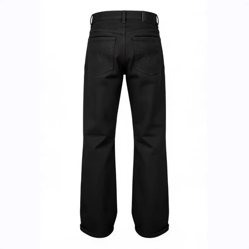 Mens Jeans Harajuku American Retro Black Flared Denim Pants Loose Straight Wide Leg Streetwear Summer Casual Vintage Unisex New