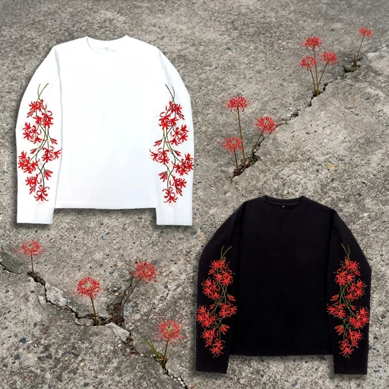 I Only Want Baddies Longsleeve Casual Long Sleeved Y2K Fashion Harajuku Knit Round Neck Sweatshirt Retro Unisex Streetwear Tops