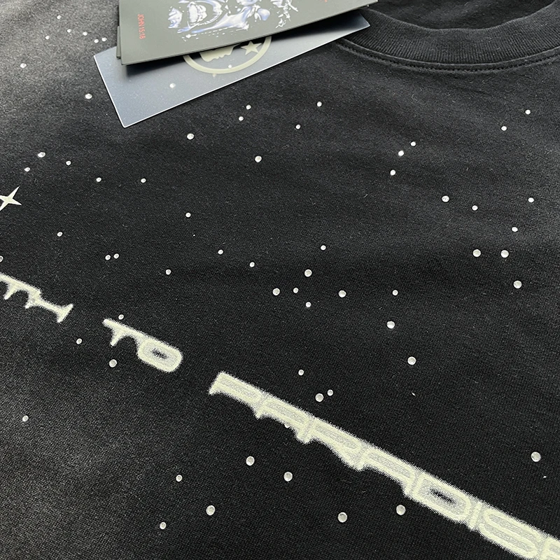 Small Hot Diamond Washing Water Pure Cotton Washing Water Short-Sleeved T-Shirt