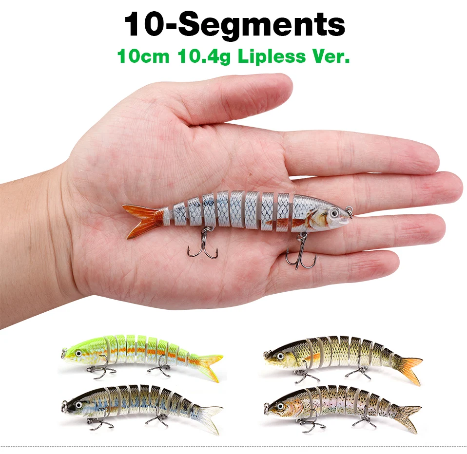 TREHOOK 10cm/12.5cm Pike Wobblers for Fishing Artificial Bait Hard Multi Jointed Swimbait Crankbait Lifelike Fishing Lure Tackle