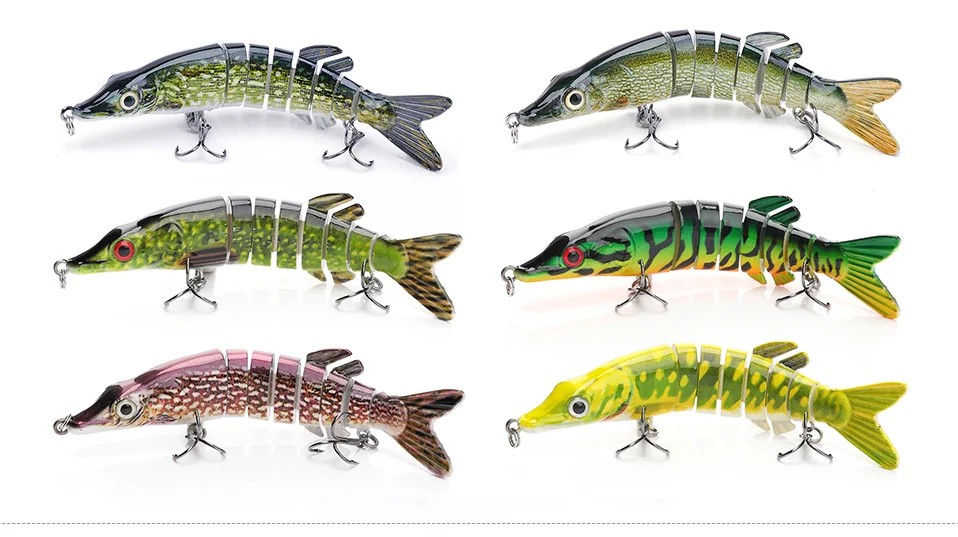 TREHOOK 10cm/12.5cm Pike Wobblers for Fishing Artificial Bait Hard Multi Jointed Swimbait Crankbait Lifelike Fishing Lure Tackle