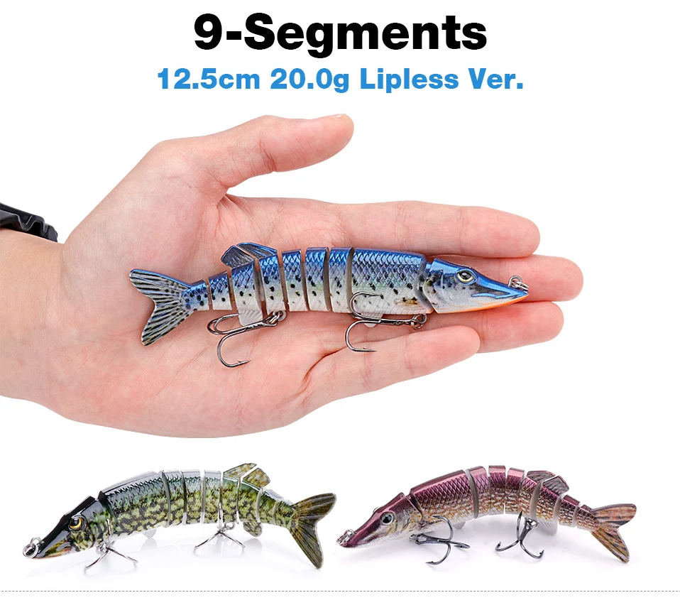 TREHOOK 10cm/12.5cm Pike Wobblers for Fishing Artificial Bait Hard Multi Jointed Swimbait Crankbait Lifelike Fishing Lure Tackle