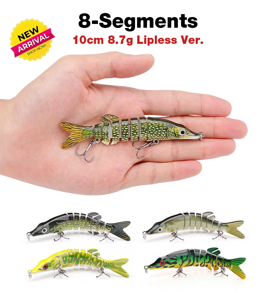 TREHOOK 10cm/12.5cm Pike Wobblers for Fishing Artificial Bait Hard Multi Jointed Swimbait Crankbait Lifelike Fishing Lure Tackle