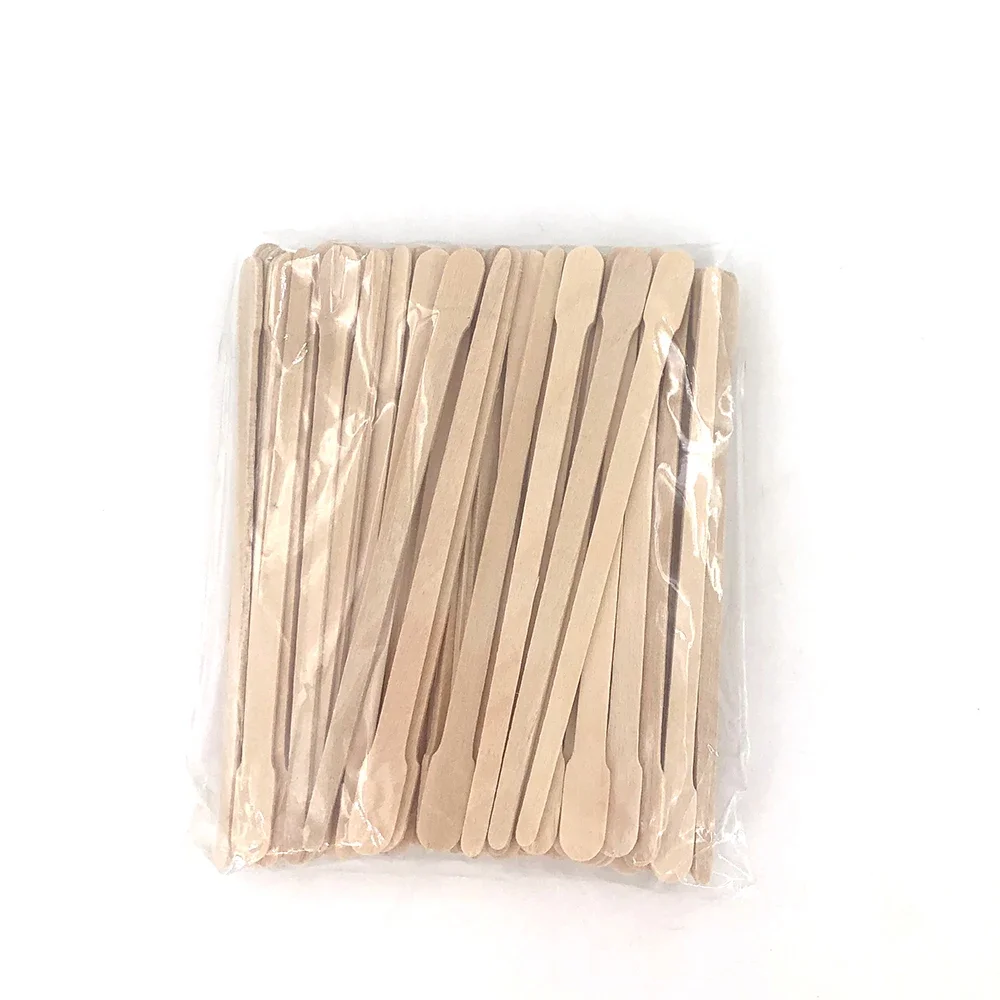 New Hot 100pcs/pack Disposable Wooden Waxing Stick Wax Bean Wiping Wax Tool Disposable Hair Removal Beauty Body Beauty Tool