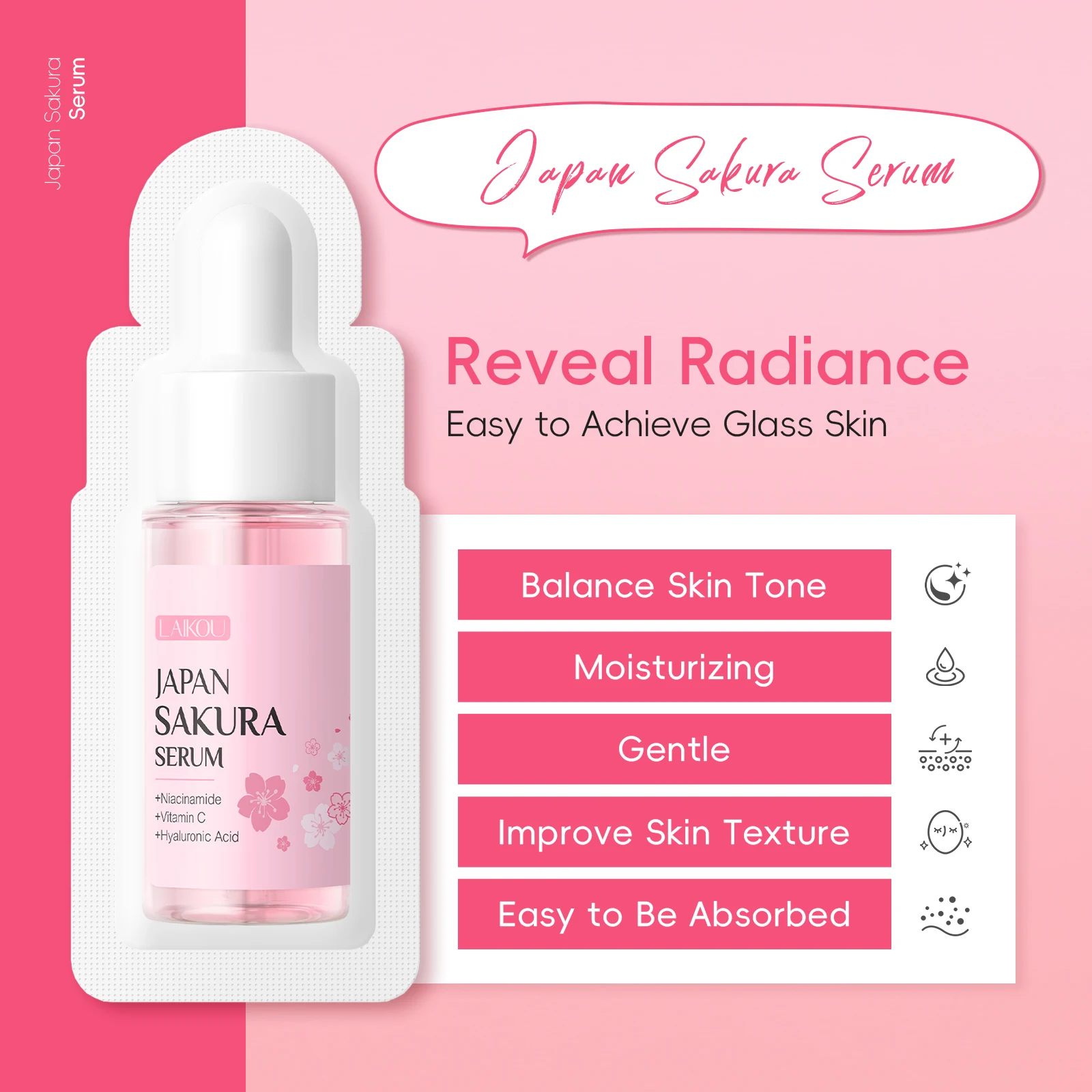 LAIKOU Japan Sakura Skin Care Set Hydrating Lip Mask Moisturizing And Soothing for Dry Skin