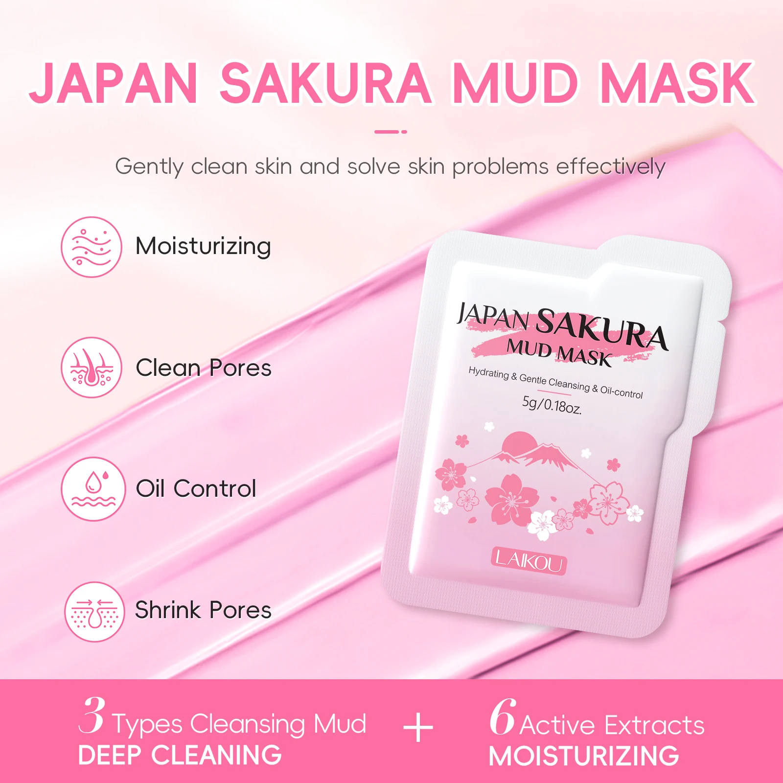 LAIKOU Japan Sakura Skin Care Set Hydrating Lip Mask Moisturizing And Soothing for Dry Skin