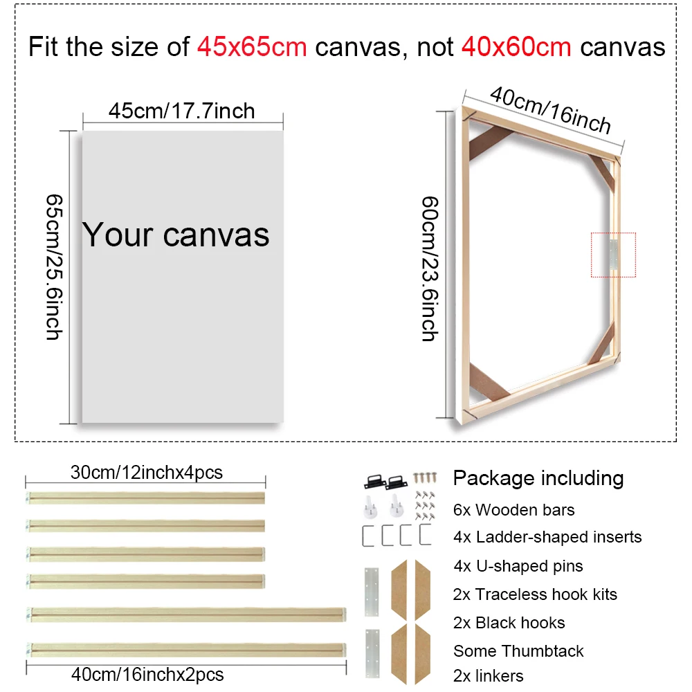 40x60 50x70 40x50cm Canvas Frame Wooden Frames Wooden Photo Oil Painting Canvas Diamond Painting Frames Canvas Wood Wall Frame