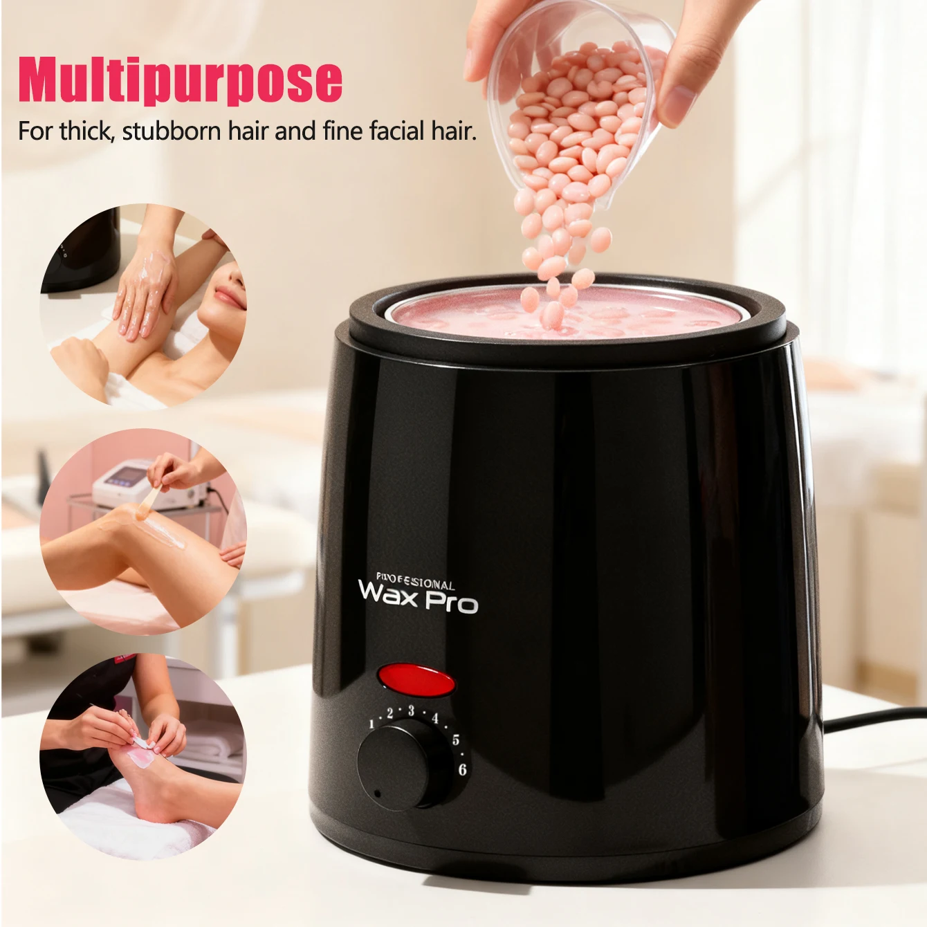 Temperature Wax Heater Control Wax Melting Furnace Adjustable Temperature Rapid Heating Easy to Clean The Whole Body Epilator