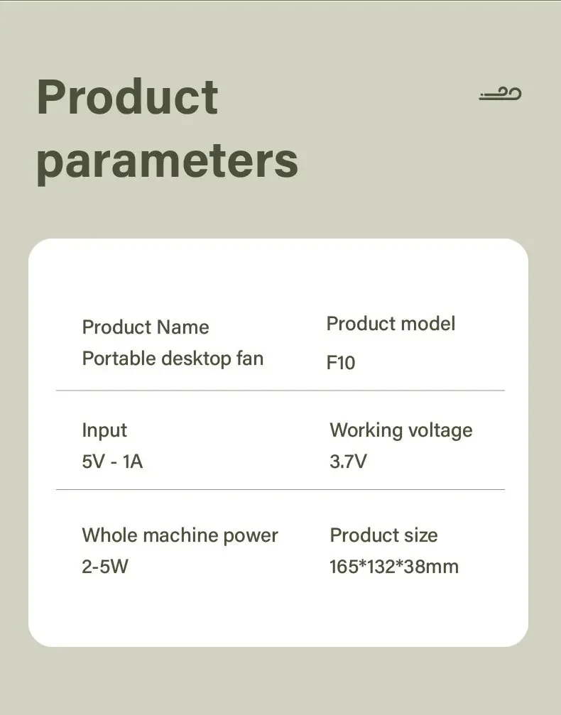 Portable Desk Fan USB Rechargeable Fan 180° Tilt Folding Personal Fan With Power Display 5 Speeds Ultra Quiet Table