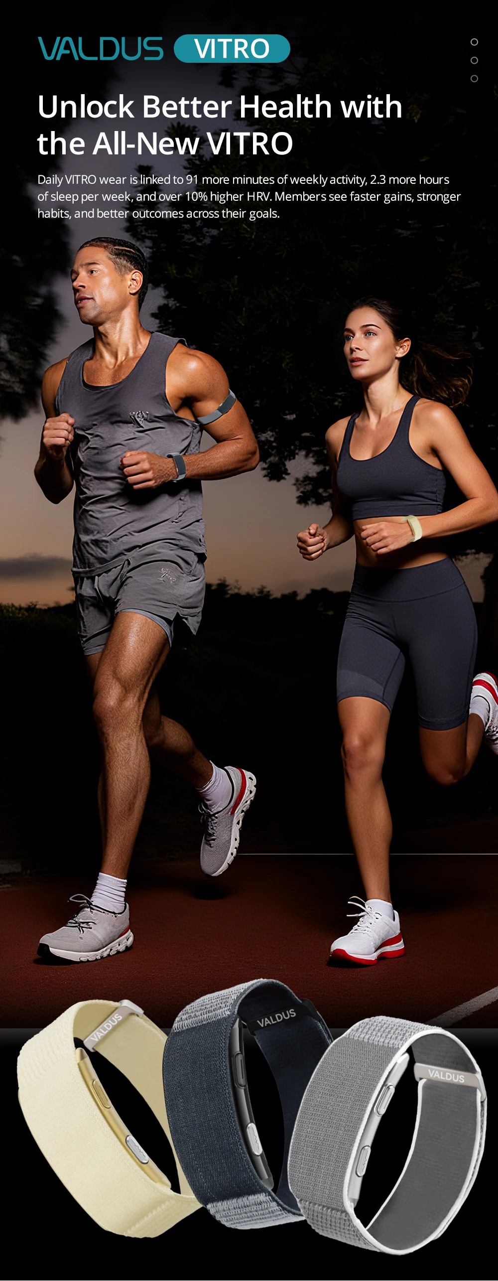 VALDUS VITRO ECG Smart Bracelet Heart Rate Blood Pressure Waterproof Long Battery Life Fitness SOS 2026 New NO Screen Smartwatch