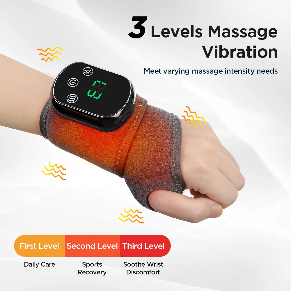Electric 3-in-1 Ankle Calf Foot Vibration Heated Massager 6 Level Hot Compress Massage Wrist Ankle Brace Leg Hand Foot Relax