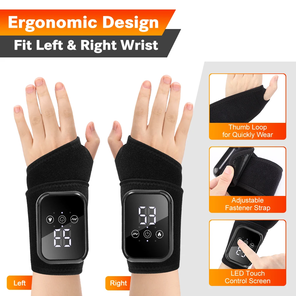 Electric 3-in-1 Ankle Calf Foot Vibration Heated Massager 6 Level Hot Compress Massage Wrist Ankle Brace Leg Hand Foot Relax