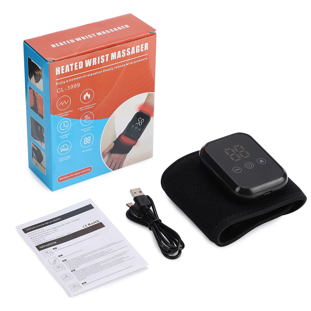 Electric 3-in-1 Ankle Calf Foot Vibration Heated Massager 6 Level Hot Compress Massage Wrist Ankle Brace Leg Hand Foot Relax