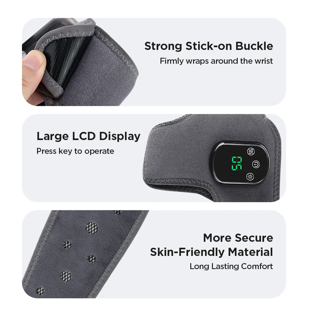 Electric 3-in-1 Ankle Calf Foot Vibration Heated Massager 6 Level Hot Compress Massage Wrist Ankle Brace Leg Hand Foot Relax