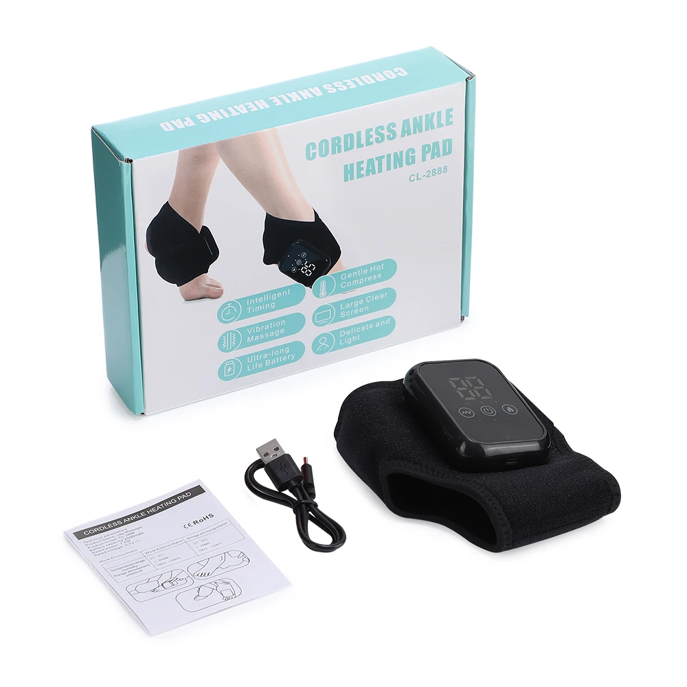 Electric 3-in-1 Ankle Calf Foot Vibration Heated Massager 6 Level Hot Compress Massage Wrist Ankle Brace Leg Hand Foot Relax