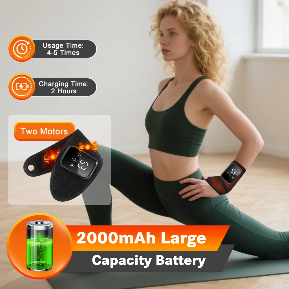 Electric 3-in-1 Ankle Calf Foot Vibration Heated Massager 6 Level Hot Compress Massage Wrist Ankle Brace Leg Hand Foot Relax