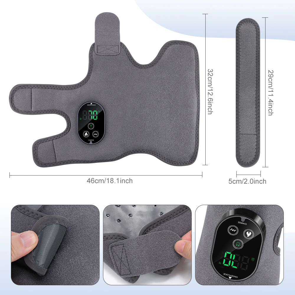 Electric 3-in-1 Ankle Calf Foot Vibration Massager 6 Levels Hot Compress Massage Ankle Brace Plantar Fascia Foot Muscle Relax