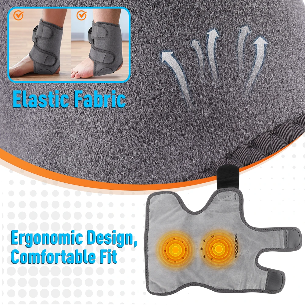 Electric 3-in-1 Ankle Calf Foot Vibration Massager 6 Levels Hot Compress Massage Ankle Brace Plantar Fascia Foot Muscle Relax