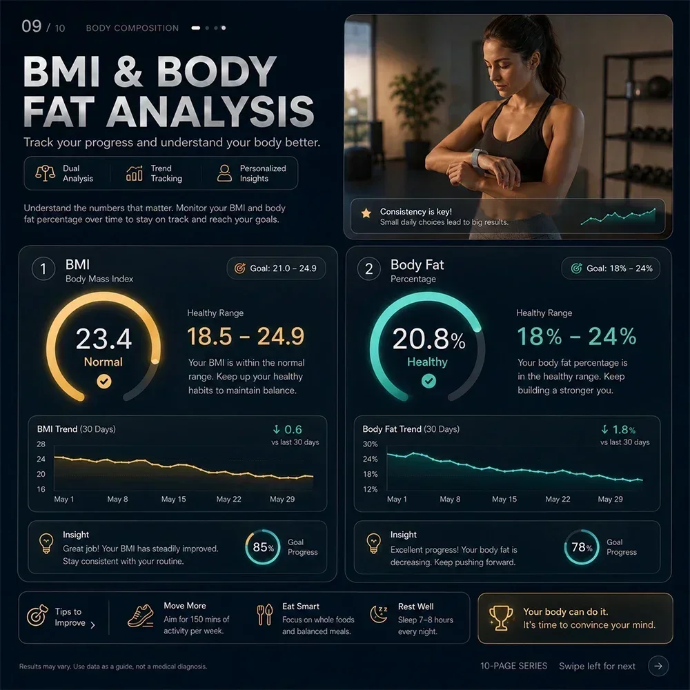 2026 New ECG Health Smart Bracelet HRV Blood Pressure Body Fat BMI Temperature Sleep Monitoring Fitness Tracker for Men Women