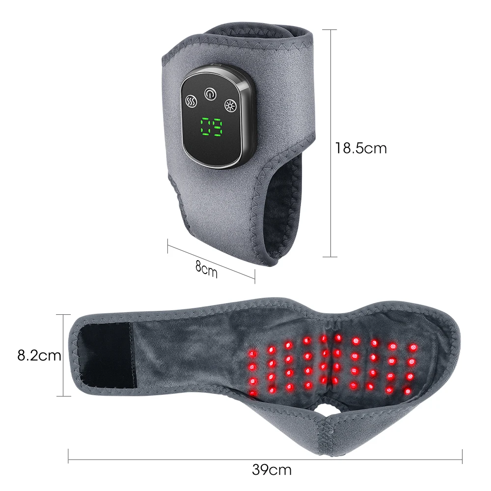 Red Light Cordless Heated Ankle Massager 660nm 40 LED Beads, Vibration Massage Foot Hand Wrap,Ankle Wrist Neck Brace for Choose