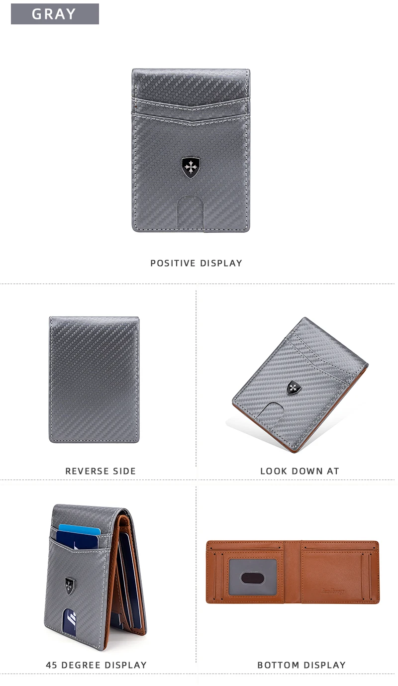 Slim Wallet for Men-Leather Money Clip Mens Wallets-RFID Blocking Front Pocket Bifold Credit Card Holder