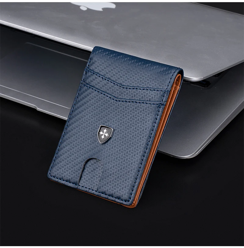 Slim Wallet for Men-Leather Money Clip Mens Wallets-RFID Blocking Front Pocket Bifold Credit Card Holder