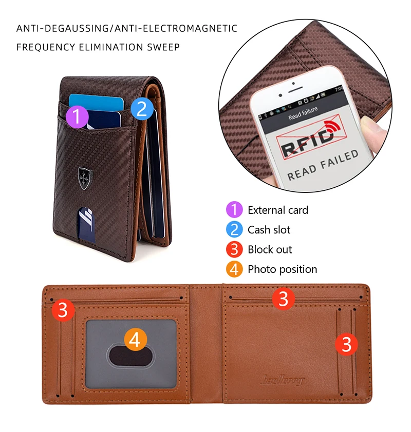 Slim Wallet for Men-Leather Money Clip Mens Wallets-RFID Blocking Front Pocket Bifold Credit Card Holder