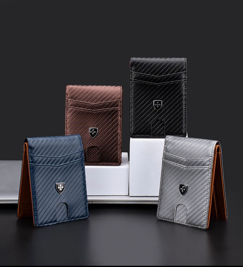 Slim Wallet for Men-Leather Money Clip Mens Wallets-RFID Blocking Front Pocket Bifold Credit Card Holder