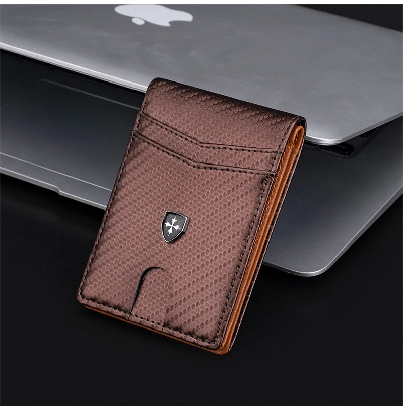 Slim Wallet for Men-Leather Money Clip Mens Wallets-RFID Blocking Front Pocket Bifold Credit Card Holder