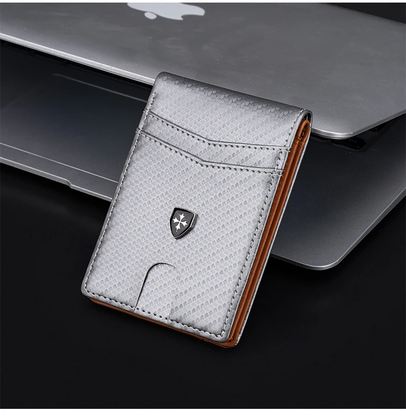 Slim Wallet for Men-Leather Money Clip Mens Wallets-RFID Blocking Front Pocket Bifold Credit Card Holder
