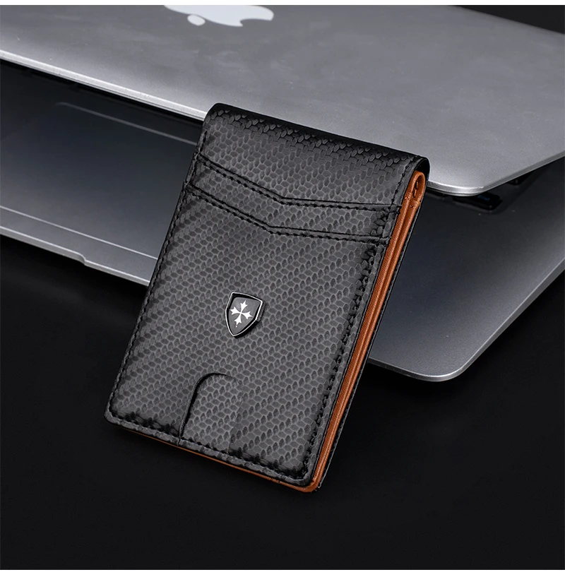 Slim Wallet for Men-Leather Money Clip Mens Wallets-RFID Blocking Front Pocket Bifold Credit Card Holder