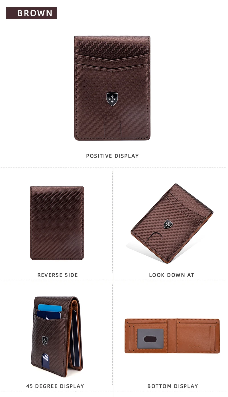 Slim Wallet for Men-Leather Money Clip Mens Wallets-RFID Blocking Front Pocket Bifold Credit Card Holder