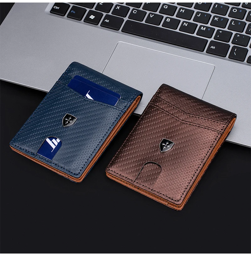 Slim Wallet for Men-Leather Money Clip Mens Wallets-RFID Blocking Front Pocket Bifold Credit Card Holder