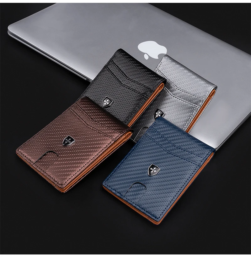 Slim Wallet for Men-Leather Money Clip Mens Wallets-RFID Blocking Front Pocket Bifold Credit Card Holder