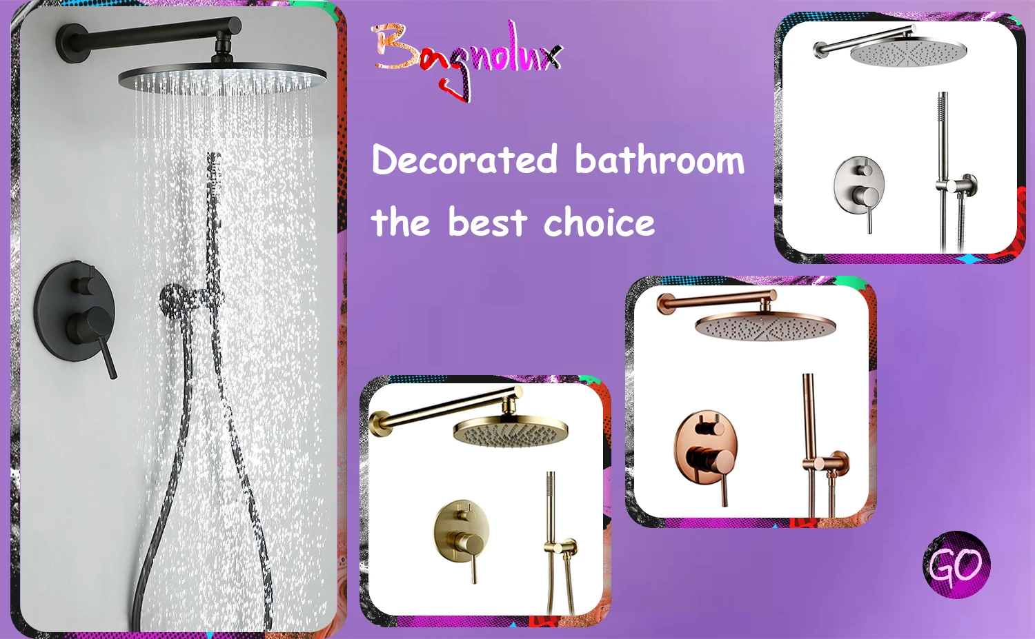 Bagnolux Brushed Gold Toilet Held Bidet Sprayer Kit with Hose and Holder Wall Mounted Hot and Cold Mixed Type Bathroom Faucet