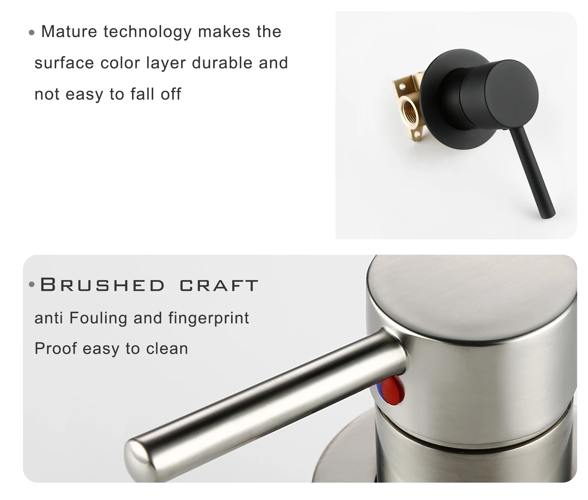 Bagnolux Black Chrome Rose Gold Brushed Polished Brass Single Handle Hot Cold Water Wall Mounted Embedded Bathroom Basin Faucet